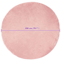 Produktbild för Fuskfäll matta TAFALLA Rosa Ø 200 cm Polyester
