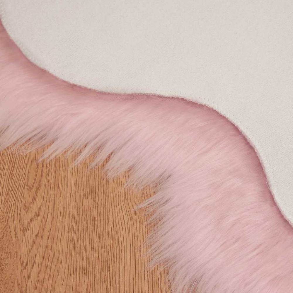 Produktbild för Fuskfäll matta TAFALLA Rosa 60 x 90 cm Polyester