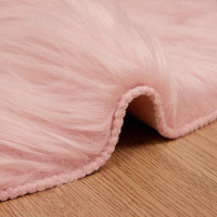 Produktbild för Fuskfäll matta TAFALLA Rosa 60 x 90 cm Polyester