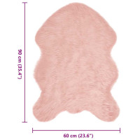 Produktbild för Fuskfäll matta TAFALLA Rosa 60 x 90 cm Polyester