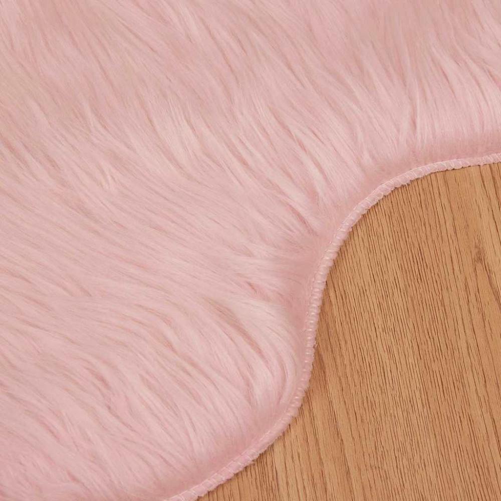 Produktbild för Fuskfäll matta TAFALLA Rosa 80 x 120 cm Polyester