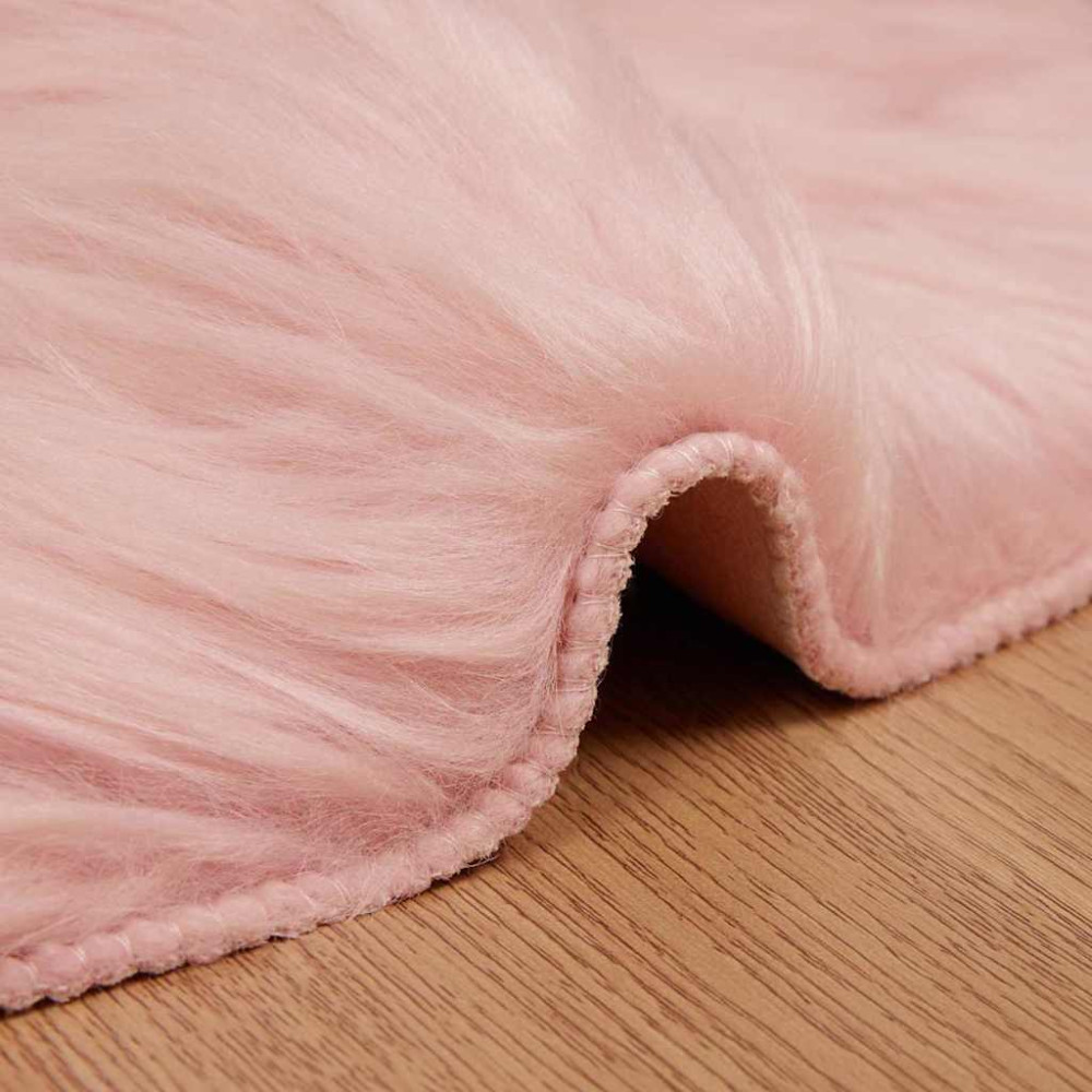 Produktbild för Fuskfäll matta TAFALLA Rosa 80 x 120 cm Polyester