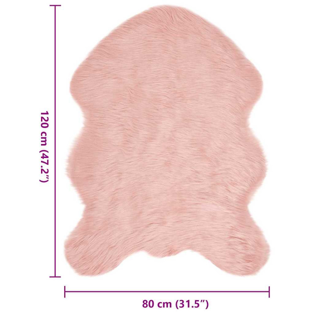 Produktbild för Fuskfäll matta TAFALLA Rosa 80 x 120 cm Polyester