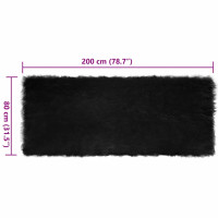 Produktbild för Fuskfäll matta TAFALLA Svart 80 x 200 cm Polyester