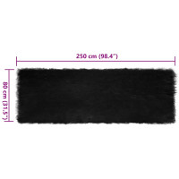 Produktbild för Fuskfäll matta TAFALLA Svart 80 x 250 cm Polyester