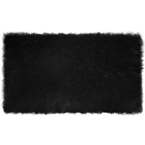 vidaXL Fuskfäll matta TAFALLA Svart 100 x 200 cm Polyester