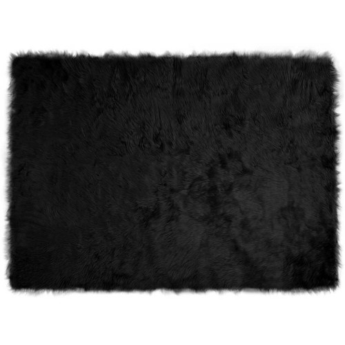 vidaXL Fuskfäll matta TAFALLA Svart 120 x 170 cm Polyester