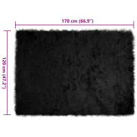 Produktbild för Fuskfäll matta TAFALLA Svart 120 x 170 cm Polyester