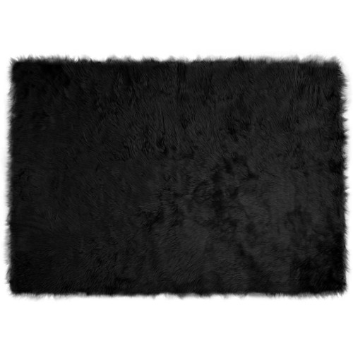 vidaXL Fuskfäll matta TAFALLA Svart 140 x 200 cm Polyester