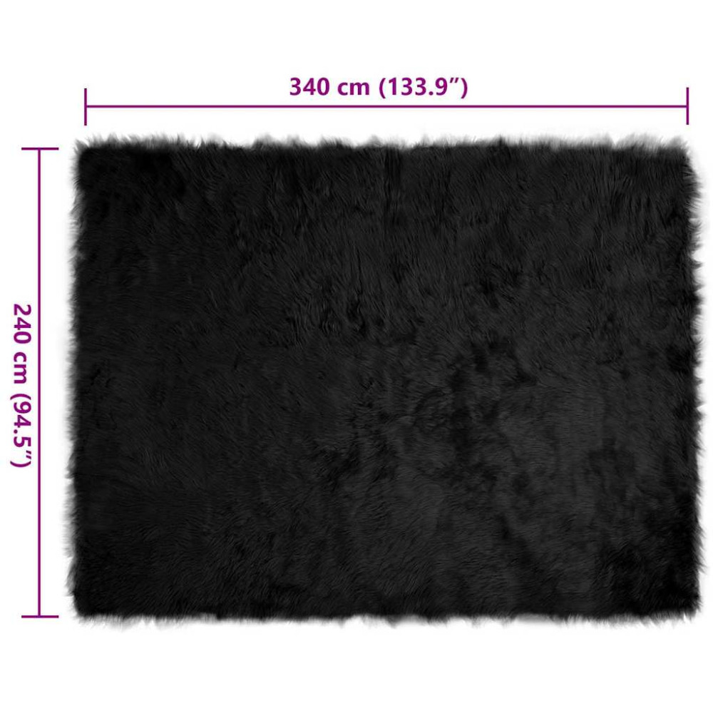 Produktbild för Fuskfäll matta TAFALLA Svart 240 x 340 cm Polyester