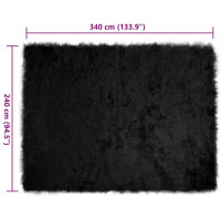 Produktbild för Fuskfäll matta TAFALLA Svart 240 x 340 cm Polyester