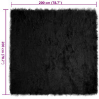 Produktbild för Fuskfäll matta TAFALLA Svart 200 x 200 cm Polyester