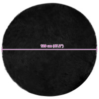 Produktbild för Fuskfäll matta TAFALLA Svart Ø 120 cm Polyester