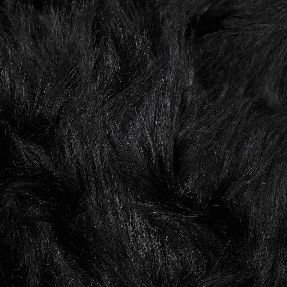 Produktbild för Fuskfäll matta TAFALLA Svart Ø 160 cm Polyester