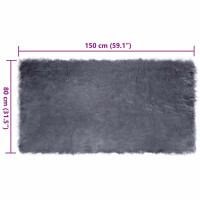 Produktbild för Fuskfäll matta TAFALLA Antracit 80 x 150 cm Polyester