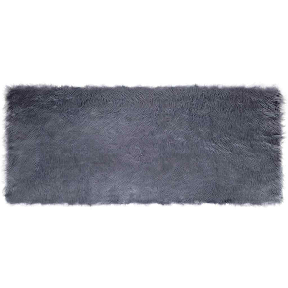 Produktbild för Fuskfäll matta TAFALLA Antracit 80 x 200 cm Polyester