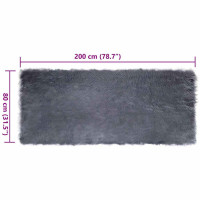 Produktbild för Fuskfäll matta TAFALLA Antracit 80 x 200 cm Polyester