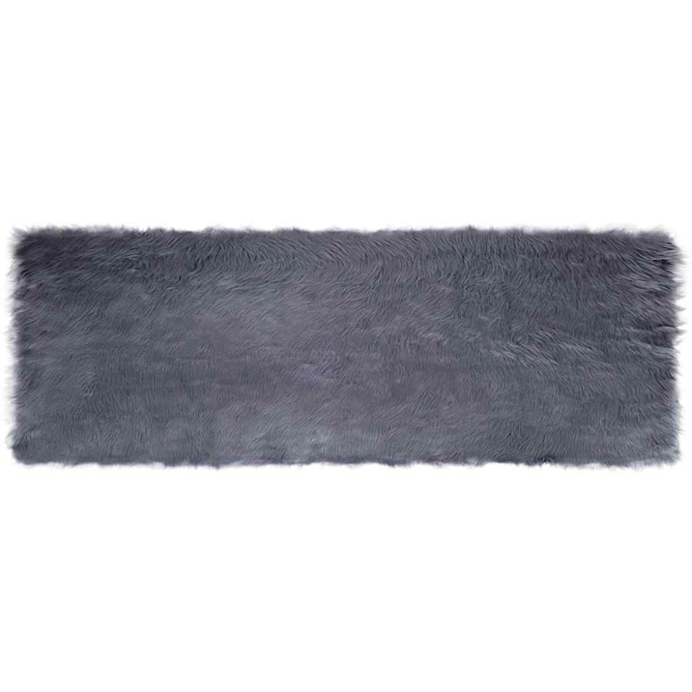 Produktbild för Fuskfäll matta TAFALLA Antracit 80 x 250 cm Polyester