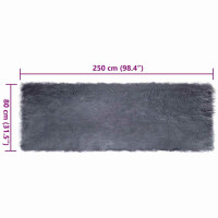 Produktbild för Fuskfäll matta TAFALLA Antracit 80 x 250 cm Polyester