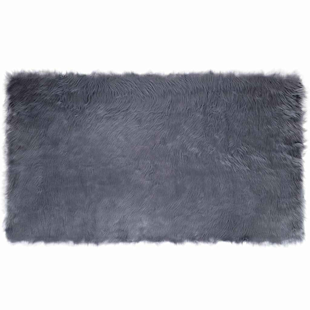 Produktbild för Fuskfäll matta TAFALLA Antracit 100 x 200 cm Polyester