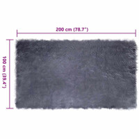 Produktbild för Fuskfäll matta TAFALLA Antracit 100 x 200 cm Polyester