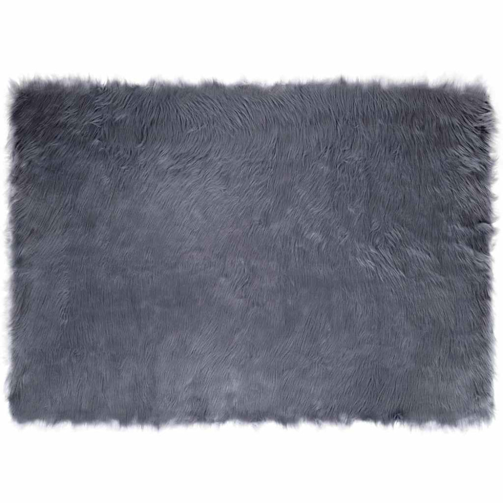 Produktbild för Fuskfäll matta TAFALLA Antracit 120 x 170 cm Polyester