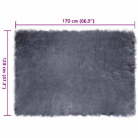 Produktbild för Fuskfäll matta TAFALLA Antracit 120 x 170 cm Polyester