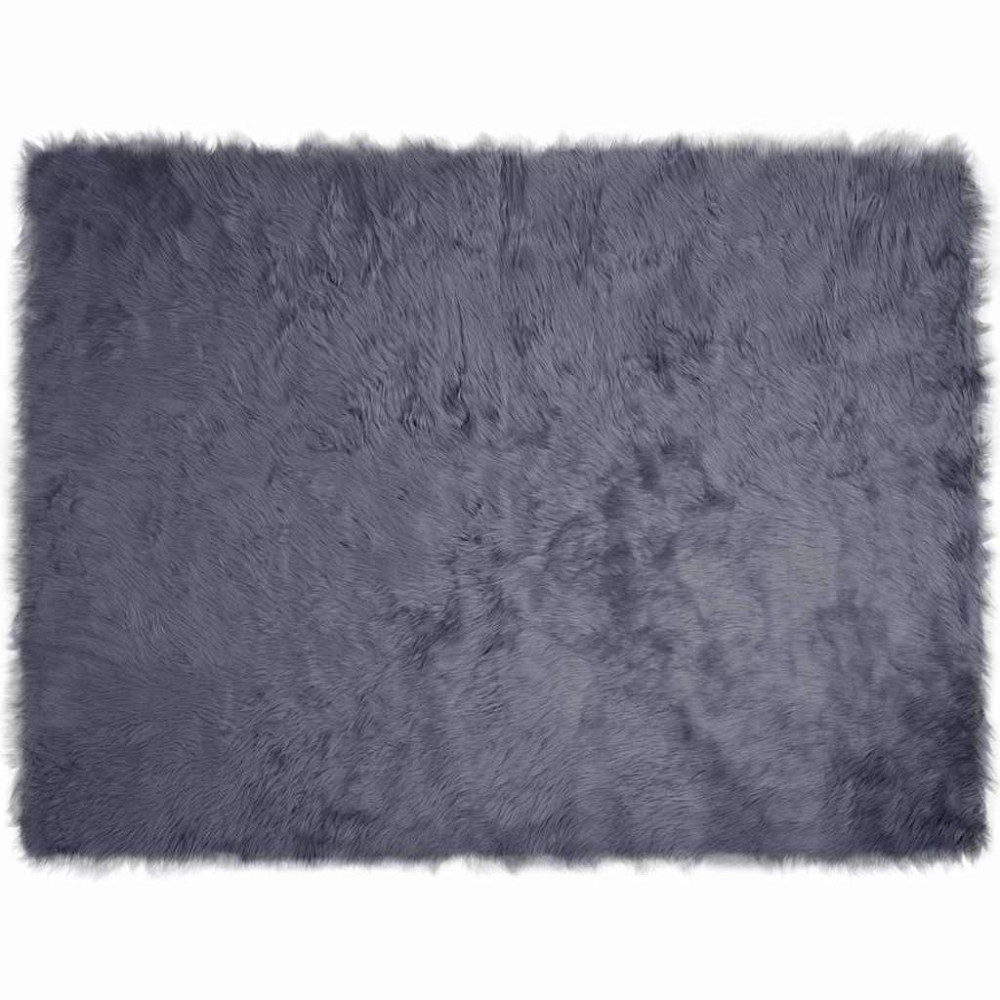 Produktbild för Fuskfäll matta TAFALLA Antracit 160 x 230 cm Polyester