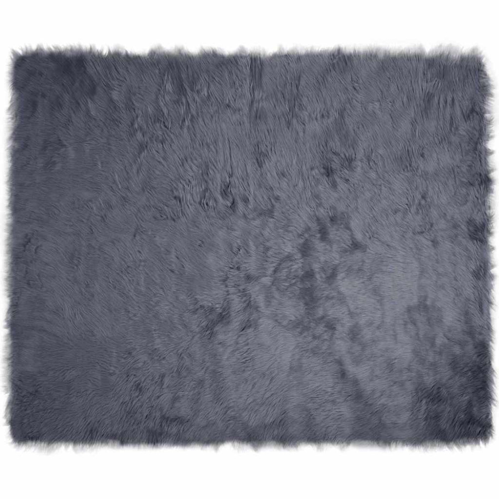 Produktbild för Fuskfäll matta TAFALLA Antracit 200 x 280 cm Polyester
