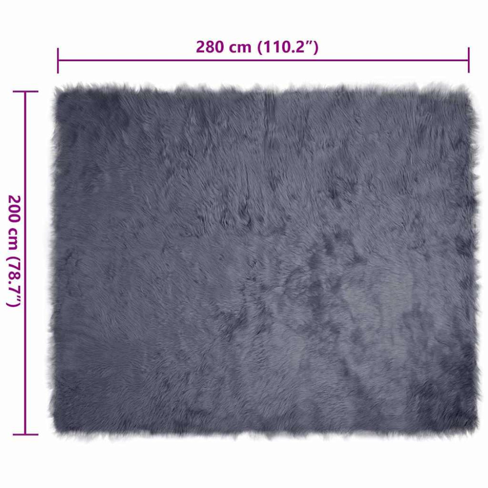 Produktbild för Fuskfäll matta TAFALLA Antracit 200 x 280 cm Polyester