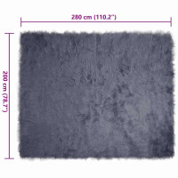 Produktbild för Fuskfäll matta TAFALLA Antracit 200 x 280 cm Polyester