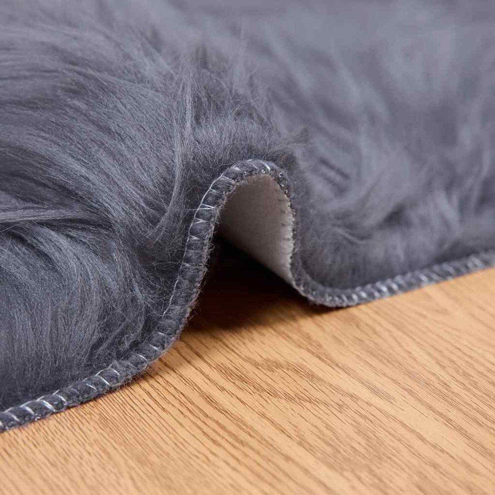 Produktbild för Fuskfäll matta TAFALLA Antracit 240 x 340 cm Polyester