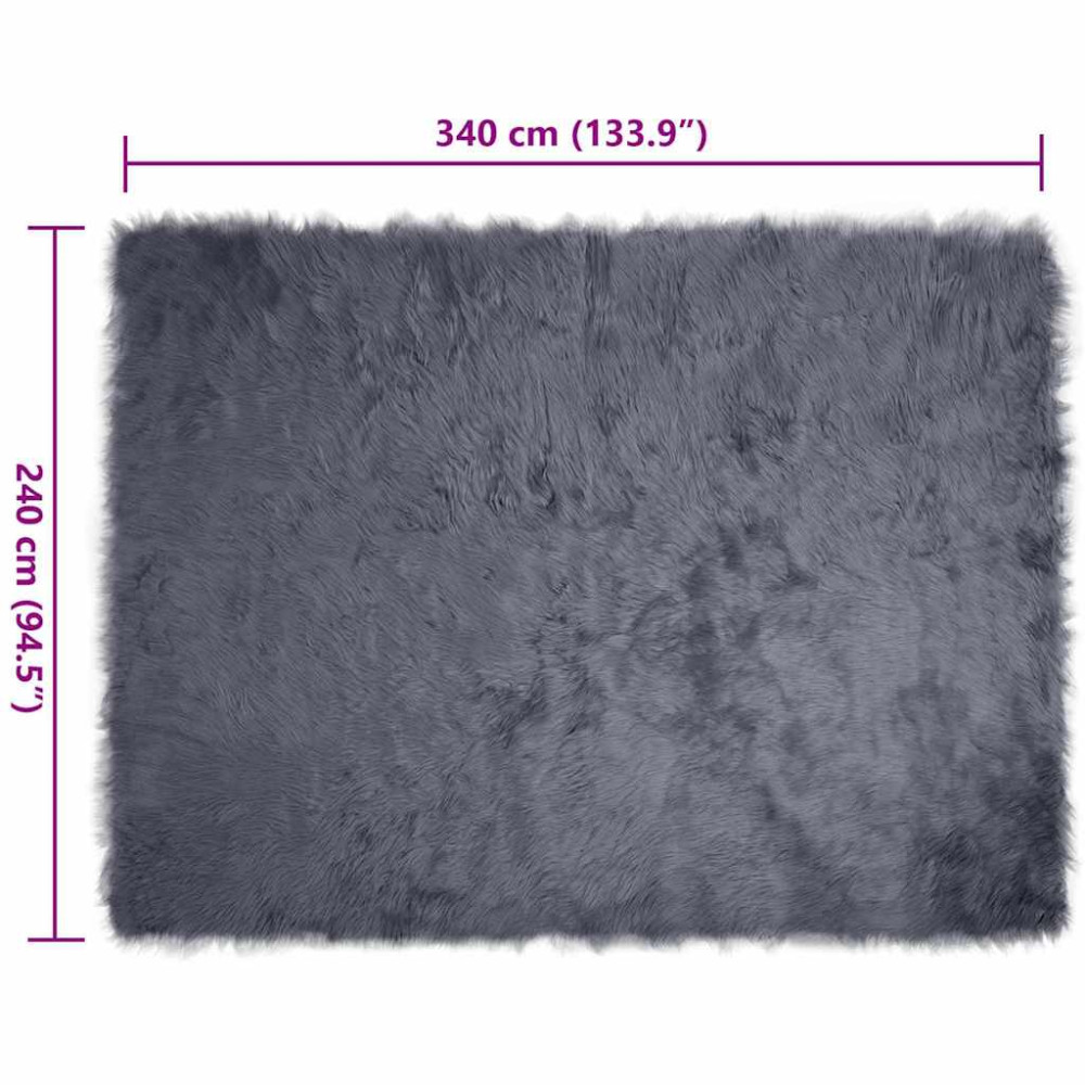 Produktbild för Fuskfäll matta TAFALLA Antracit 240 x 340 cm Polyester