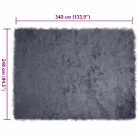 Produktbild för Fuskfäll matta TAFALLA Antracit 240 x 340 cm Polyester
