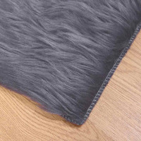 Produktbild för Fuskfäll matta TAFALLA Antracit 120 x 120 cm Polyester