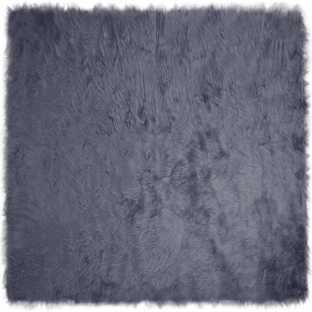 Produktbild för Fuskfäll matta TAFALLA Antracit 160 x 160 cm Polyester
