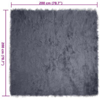 Produktbild för Fuskfäll matta TAFALLA Antracit 200 x 200 cm Polyester