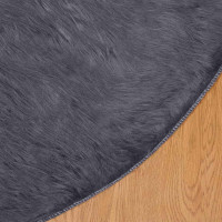 Produktbild för Fuskfäll matta TAFALLA Antracit Ø 120 cm Polyester