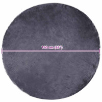 Produktbild för Fuskfäll matta TAFALLA Antracit Ø 160 cm Polyester