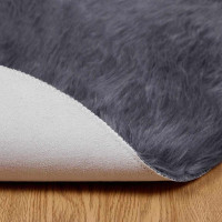 Produktbild för Fuskfäll matta TAFALLA Antracit Ø 200 cm Polyester