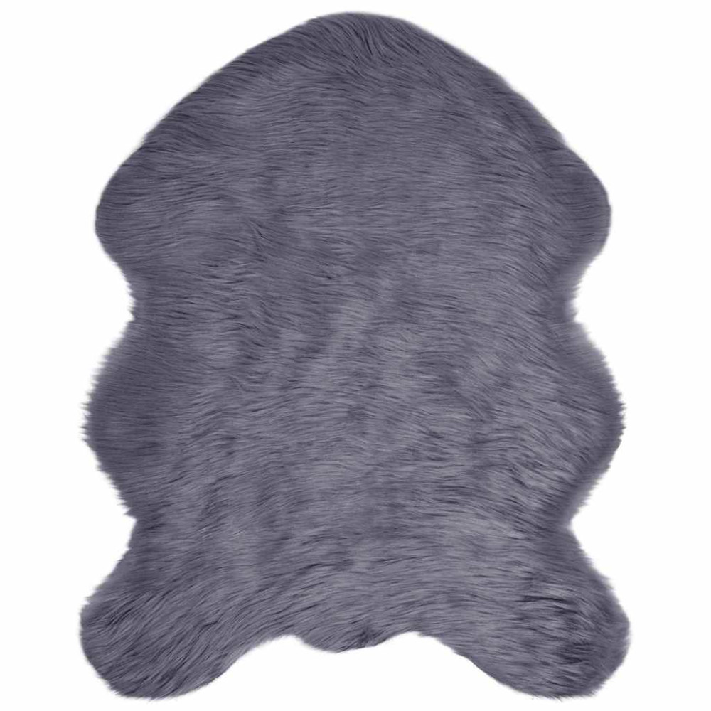 Produktbild för Fuskfäll matta TAFALLA Antracit 50 x 80 cm Polyester