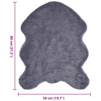 Produktbild för Fuskfäll matta TAFALLA Antracit 50 x 80 cm Polyester