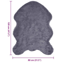 Produktbild för Fuskfäll matta TAFALLA Antracit 80 x 120 cm Polyester