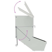 Produktbild för Kaninsmatare Silver 12,5 x 26 x 28,5 cm Galvaniserat Stål