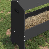 Produktbild för Fodertrog för boskap Svart 79 x 35 x 62 cm Kallvalsat Stål