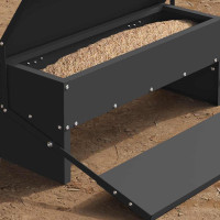 Produktbild för Kyckling Trampmatare Svart 48,5 x 39,5 x 19 cm Kallvalsat Stål