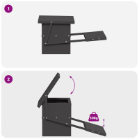 Produktbild för Kyckling Trampmatare Svart 48,5 x 39,5 x 19 cm Kallvalsat Stål