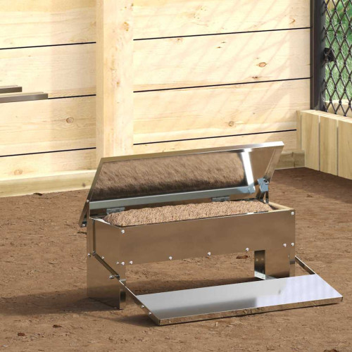 vidaXL Kyckling Trampmatare Silver 48,5 x 39,5 x 19 cm