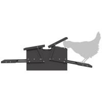 Produktbild för Kyckling Trampmatare Svart 75 x 53 x 20,5 cm Kallvalsat Stål