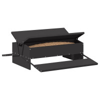 Produktbild för Kyckling Trampmatare Svart 75 x 53 x 20,5 cm Kallvalsat Stål
